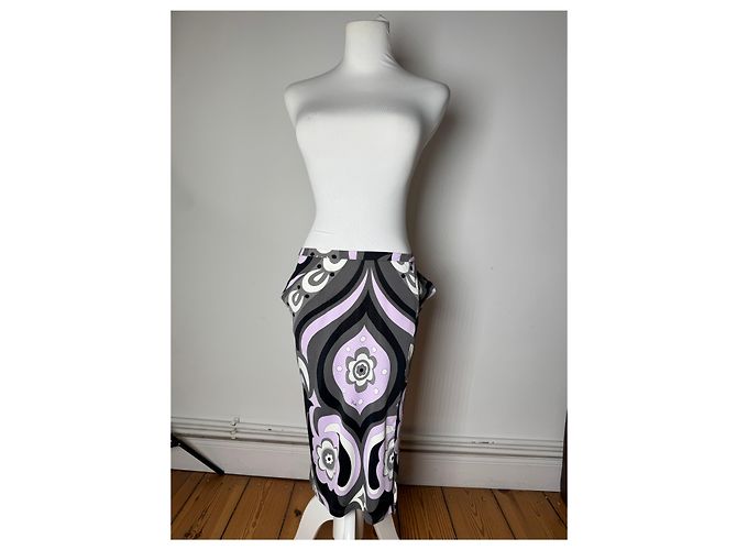 Vintage Emilio Pucci Viskose Abstract Rock XS Lila - Ansicht 13