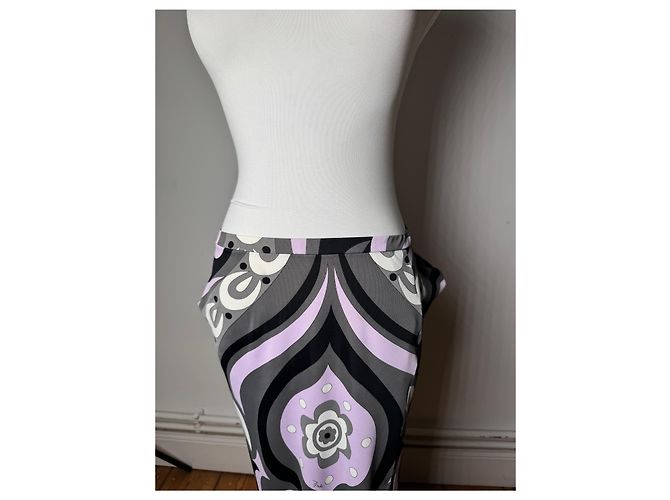 Vintage Emilio Pucci Viskose Abstract Rock XS Lila - Ansicht 14