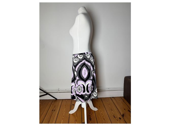 Vintage Emilio Pucci Viskose Abstract Rock XS Lila - Ansicht 2