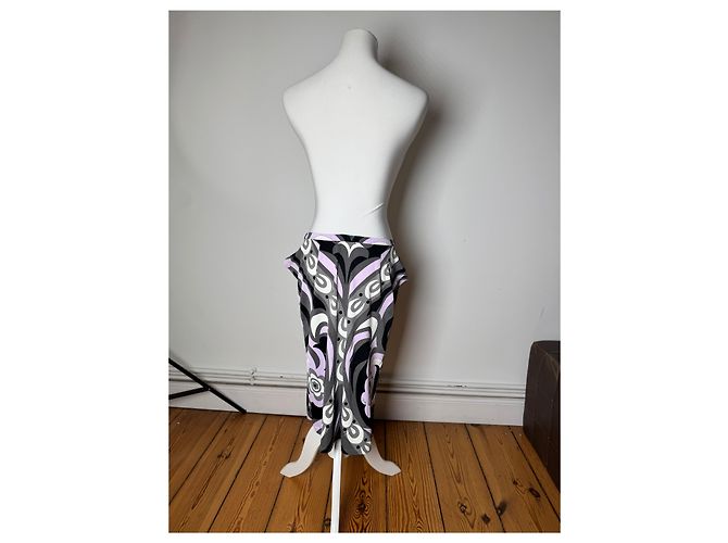 Vintage Emilio Pucci Viskose Abstract Rock XS Lila - Ansicht 3