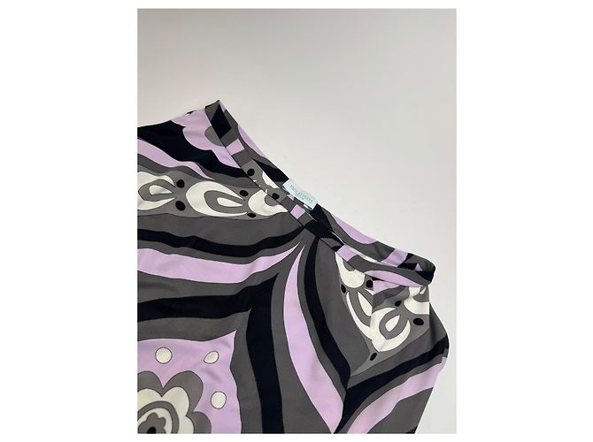 Vintage Emilio Pucci Viskose Abstract Rock XS Lila - Ansicht 5