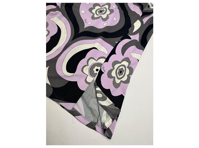 Vintage Emilio Pucci Viskose Abstract Rock XS Lila - Ansicht 6