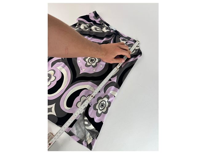 Vintage Emilio Pucci Viskose Abstract Rock XS Lila - Ansicht 8