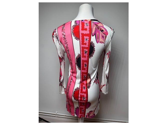 Vintage Emilio Pucci Abstraktes Kleid / Oberteil Rot Weiß XS - Ansicht 13
