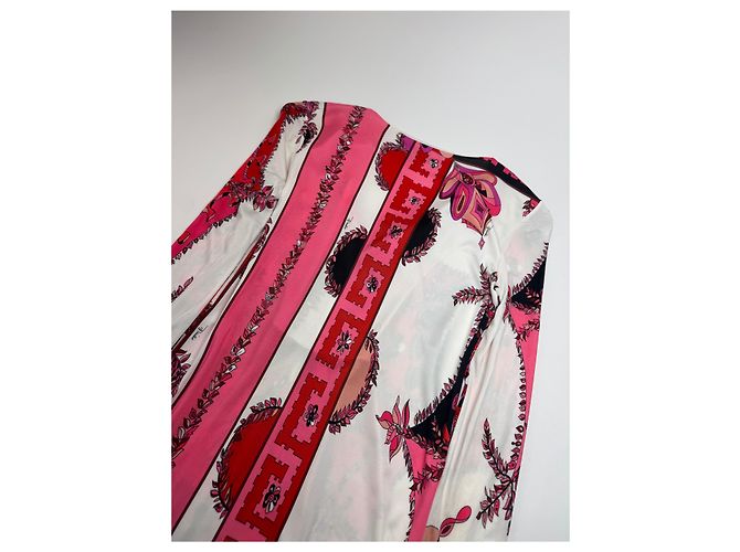 Vintage Emilio Pucci Abstraktes Kleid / Oberteil Rot Weiß XS - Ansicht 9
