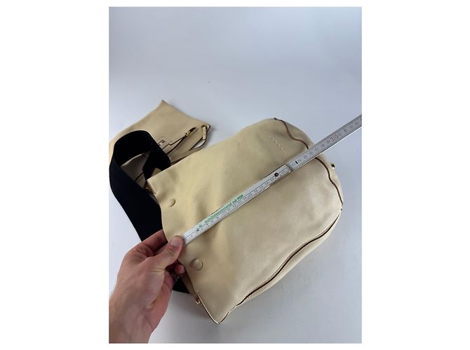 Vintage Marni Leder Eimer Tasche Beige Schwarz - Ansicht 11