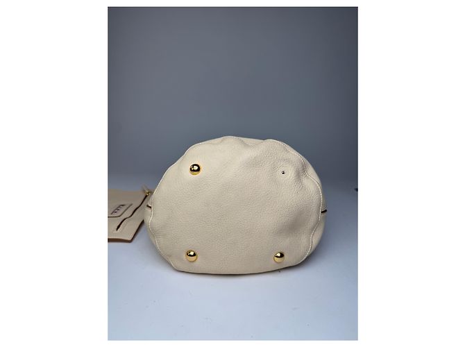Vintage Marni Leder Eimer Tasche Beige Schwarz - Ansicht 12