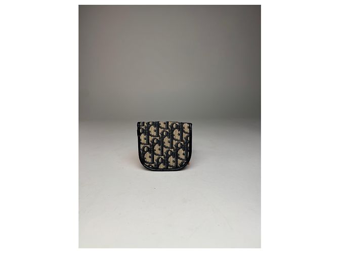 Vintage Dior Oblique Monogram Purse Beige Navy - view 10