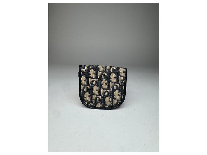 Vintage Dior Oblique Monogram Purse Beige Navy - view 2