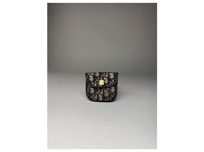 Vintage Dior Oblique Monogram Purse Beige Navy - view 5