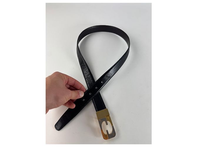 Vintage Gucci Leder Gürtel aus den 70ern schwarz - Ansicht 6