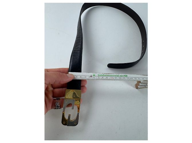 Vintage Gucci Leder Gürtel aus den 70ern schwarz - Ansicht 8