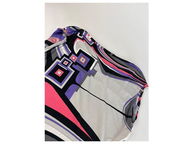 Vintage Emilio Pucci abstraktes mehrfarbiges Oberteil XL - Ansicht 11