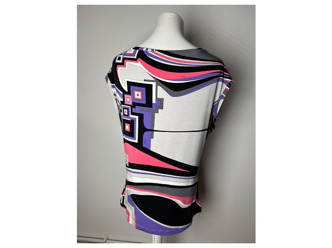 Vintage Emilio Pucci abstraktes mehrfarbiges Oberteil XL - Ansicht 13