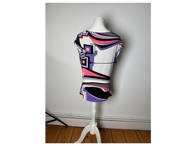 Vintage Emilio Pucci abstraktes mehrfarbiges Oberteil XL - Ansicht 4