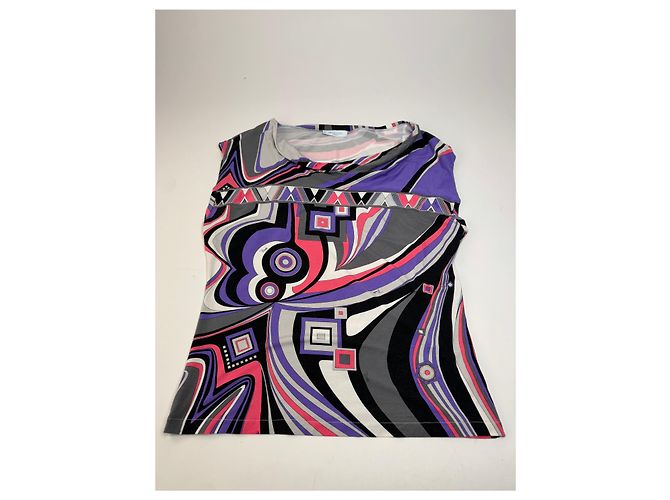 Vintage Emilio Pucci abstraktes mehrfarbiges Oberteil XL - Ansicht 5