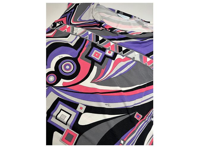 Vintage Emilio Pucci abstraktes mehrfarbiges Oberteil XL - Ansicht 7