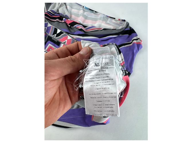 Vintage Emilio Pucci abstraktes mehrfarbiges Oberteil XL - Ansicht 8