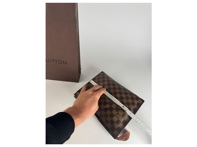Vintage Louis Vuitton Damier Monogram Leder Clutch Braun - Ansicht 11