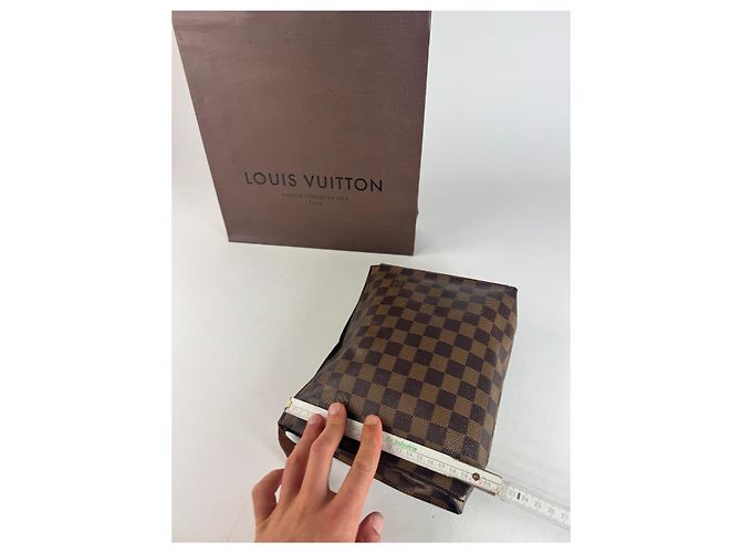 Vintage Louis Vuitton Damier Monogram Leder Clutch Braun - Ansicht 12
