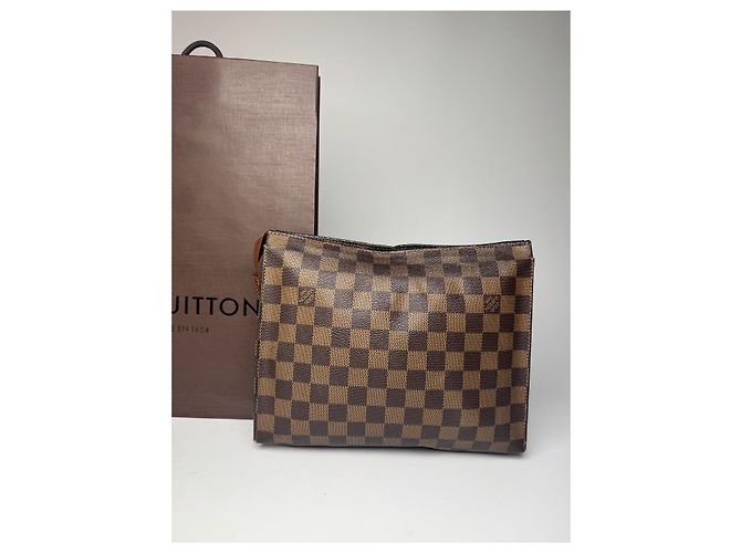 Vintage Louis Vuitton Damier Monogram Leder Clutch Braun - Ansicht 13