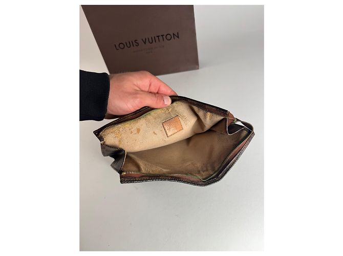 Vintage Louis Vuitton Damier Monogram Leder Clutch Braun - Ansicht 3