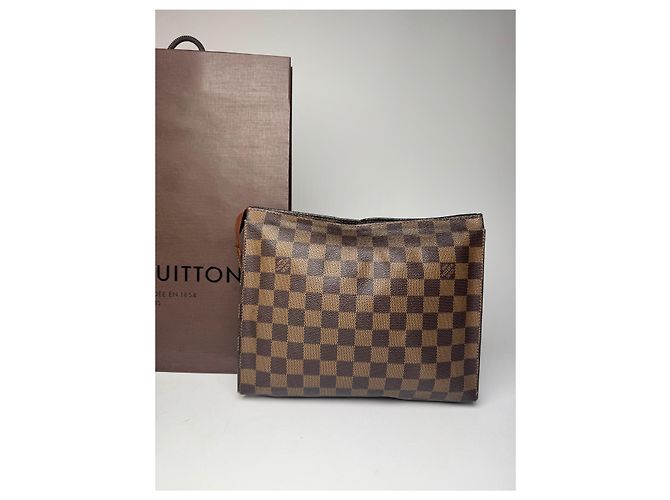 Vintage Louis Vuitton Damier Monogram Leder Clutch Braun - Ansicht 6