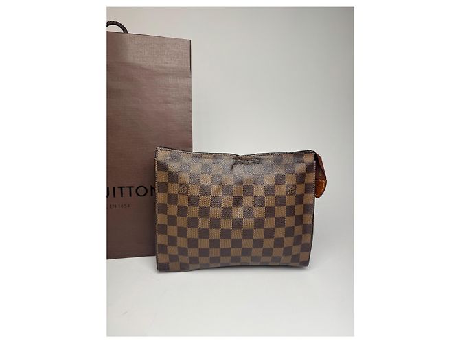 Vintage Louis Vuitton Damier Monogram Leder Clutch Braun - Ansicht 8