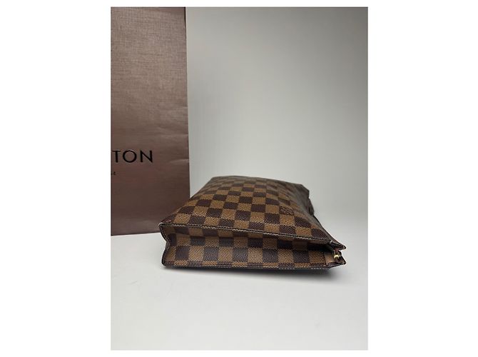 Vintage Louis Vuitton Damier Monogram Leder Clutch Braun - Ansicht 9