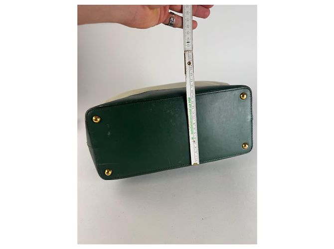 Vintage Marni Leder Tasche Weiß Grün - Ansicht 14
