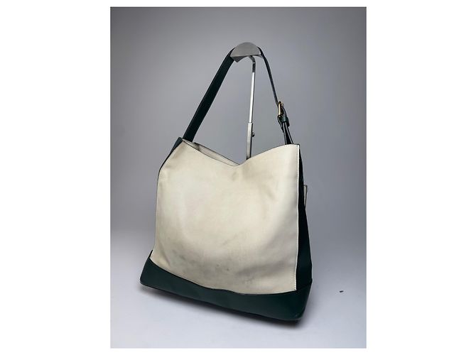 Vintage Marni Leder Tasche Weiß Grün - Ansicht 2