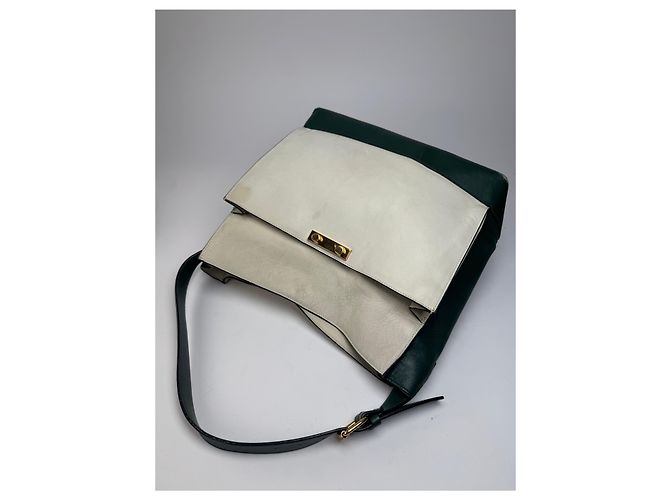 Vintage Marni Leder Tasche Weiß Grün - Ansicht 9
