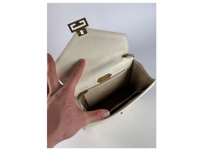 Vintage Givenchy GV3 Leder Umhängetasche / Schultertasche Weiß - Ansicht 3