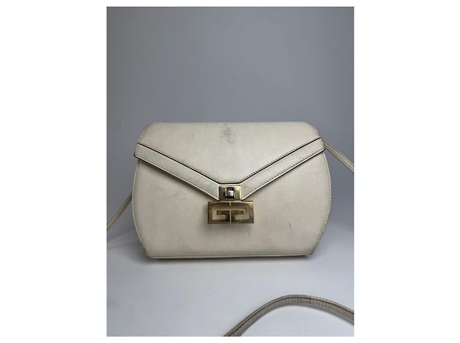 Vintage Givenchy GV3 Leder Umhängetasche / Schultertasche Weiß - Ansicht 8