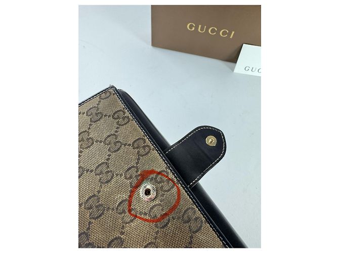 Vintage Gucci Monogram Wallet Brown - view 10