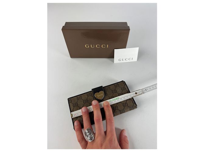 Vintage Gucci Monogram Wallet Brown - view 11