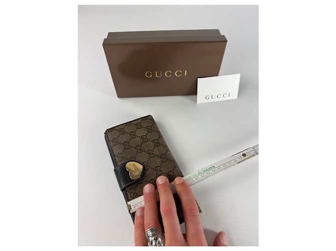 Vintage Gucci Monogram Wallet Brown - view 12