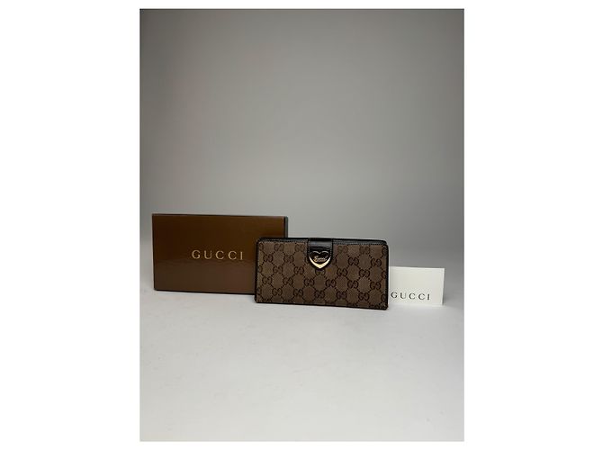 Vintage Gucci Monogram Wallet Brown - view 2