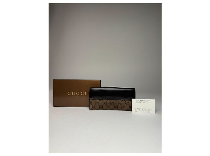 Vintage Gucci Monogram Wallet Brown - view 4