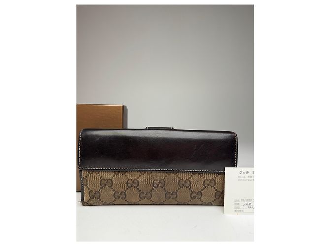Vintage Gucci Monogram Wallet Brown - view 5