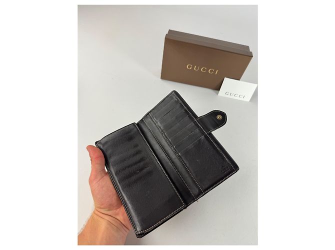 Vintage Gucci Monogram Wallet Brown - view 7