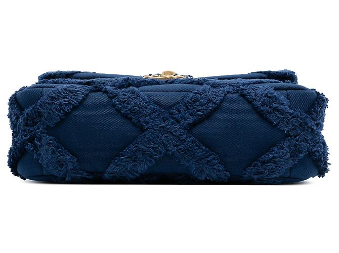 Chanel 19 Chanel Media in Tela e Cotone 19 con patta Blu - vista 3