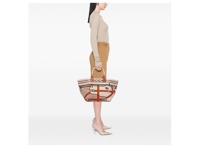 Hermès Toile H Plume Quadrige con Filo Steeple 31 Marrone - vista 10