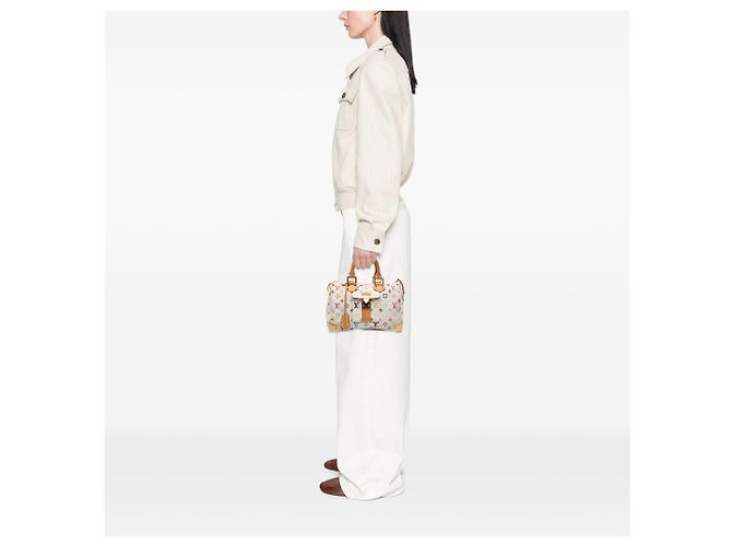 Louis Vuitton Monogram Multicolore Speedy 30 Bianco - vista 11