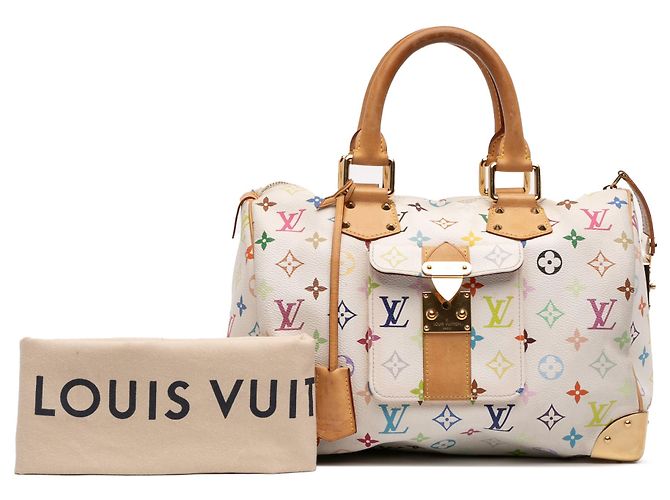 Louis Vuitton Monogram Multicolore Speedy 30 Bianco - vista 12