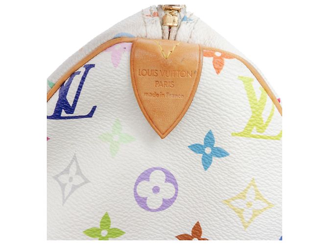 Louis Vuitton Monogram Multicolore Speedy 30 Bianco - vista 5