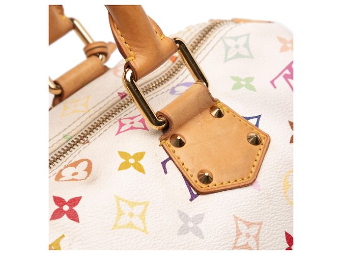 Louis Vuitton Monogram Multicolore Speedy 30 Bianco - vista 9