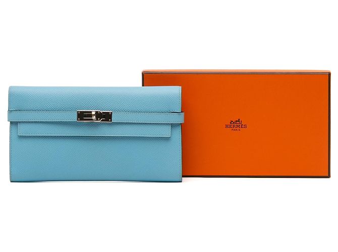Cartera Larga Kelly en Epsom de Hermès Azul - vista 11