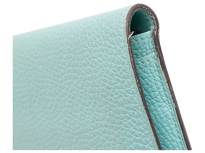 Hermès Togo Dogon Duo Cartera GM Azul - vista 8