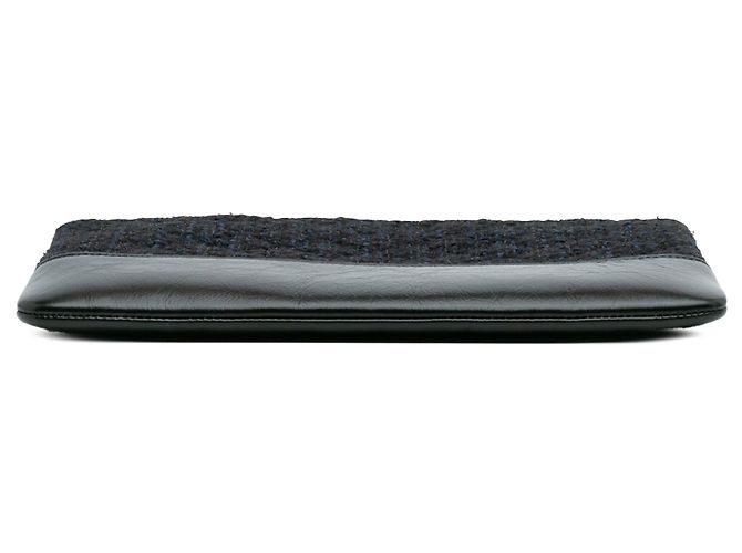 Chanel Medium Tweed y Cuero de ternera Gabrielle O Estuche Pochette Azul - vista 3